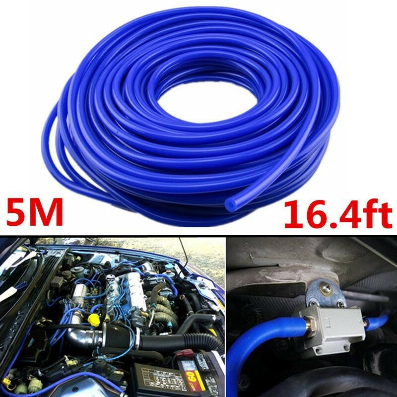 5M Car 4mm Blue Silicone Vacuum Hose Rubber Air Water Coolant Pipe Tube Universa