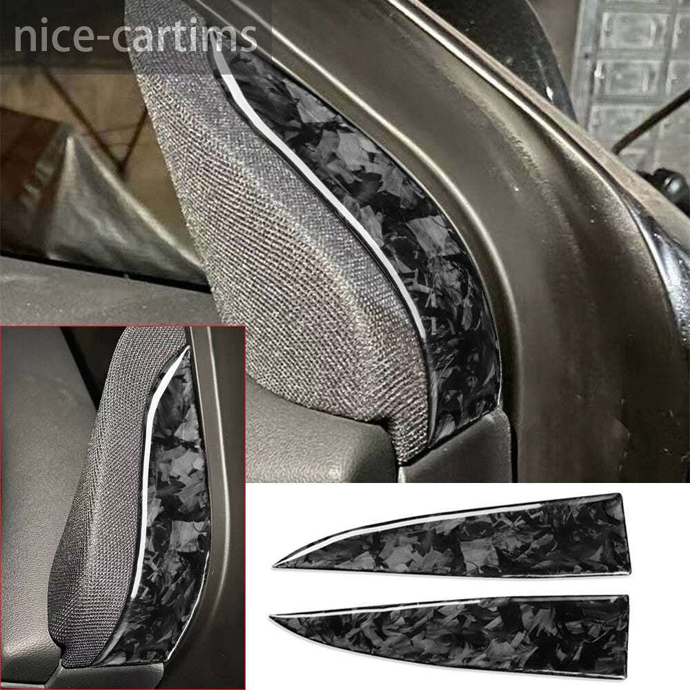for Tesla for Model Y 2020-2022 Driver's Horn Speaker Decor Trim Forged Carbon Fiber
