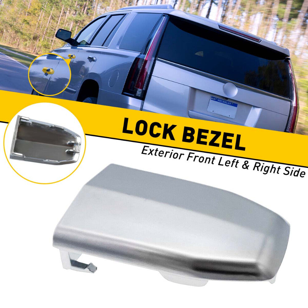 Chrome Front Door Handle Lock Cylinder Cover For 2015-2019 for Cadillac for Escalade EOA