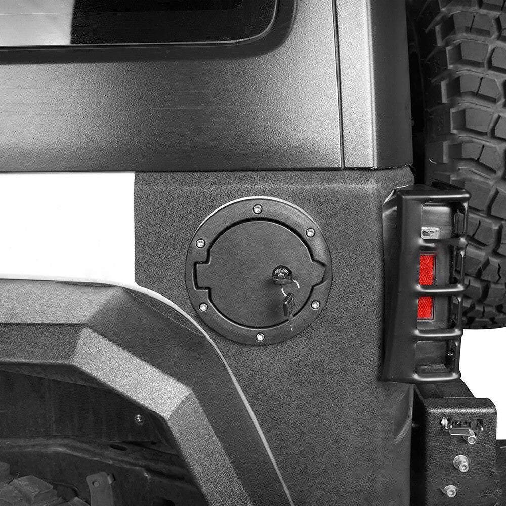 for Jeep for Wrangler JK 2007-2017 Aluminum ABS Fuel Filler Door Gas Cover Tank Cap