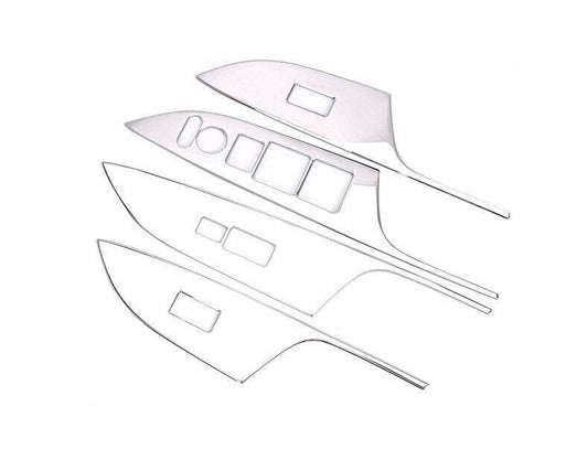 for Honda Accord EX 2013-2017 Silver Steel Window Lift Panel Switch Cover Trim