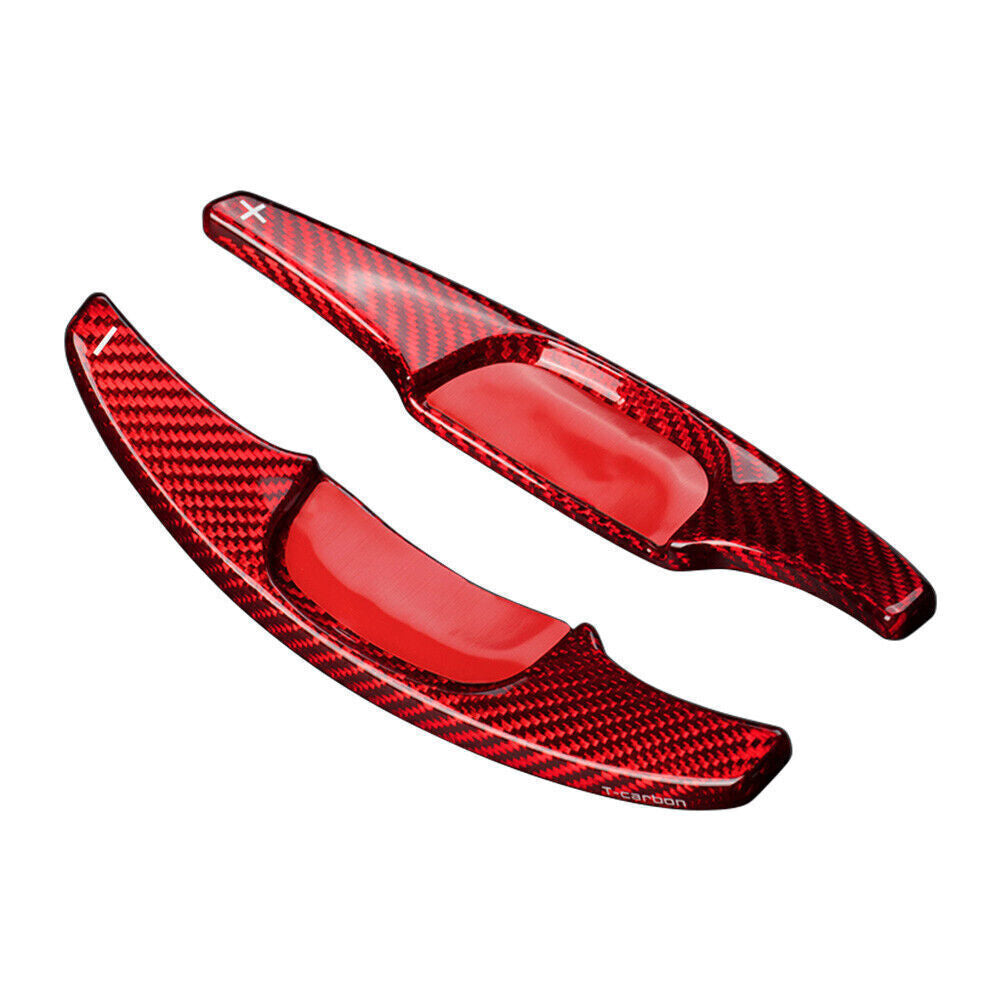 Carbon Fiber Steering Wheel Shift Paddle Shifter Trim for Mazda 3 2020-2021 Red