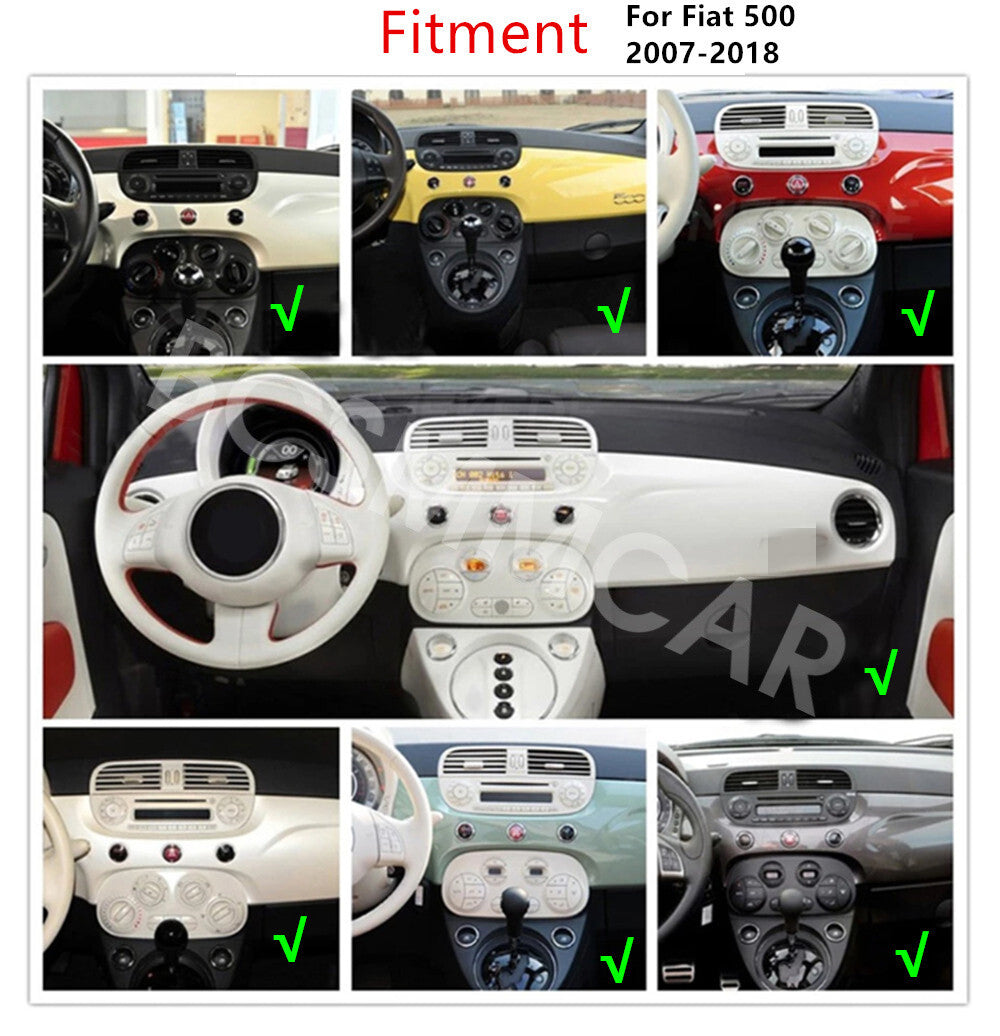1Din Radio Player Touch Screen Mirror Link Head Unit Fit for Fiat 500 2007-2018