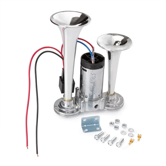 Dual Trumpet Car Air Horn Dual Tone Boat Lorry Truck Train Speaker NEW 600DB 12V