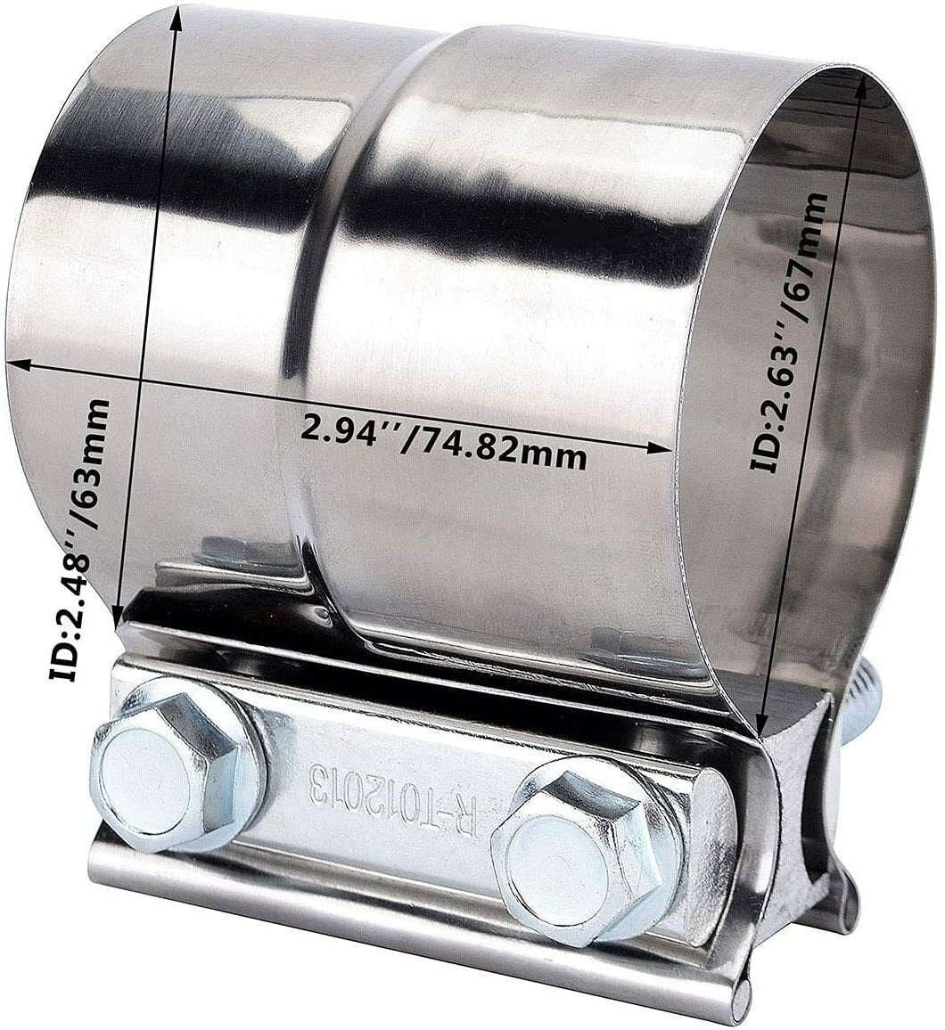 2.5-inch coiled hose clamp repair parts, 304 stainless steel, 2 pieces