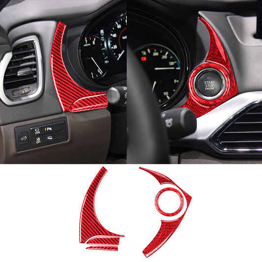5Pcs Red Carbon Fiber Dashboard Speedometer Cover Trim for Mazda CX-9 2016-2022