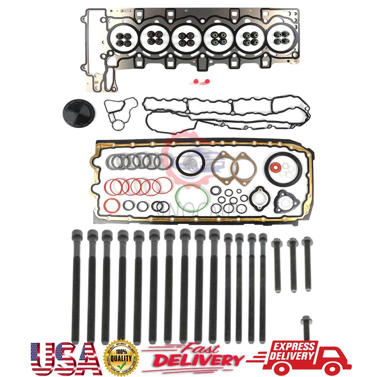 N54 Engine Gasket Seals Kit w/ HEAD BOLTS SET 11122165470 Fits for BMW N54 N55
