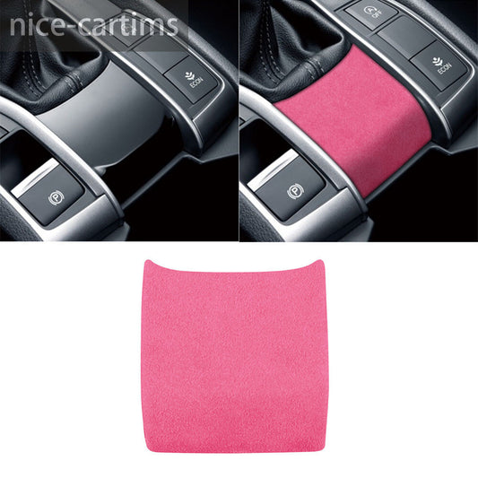 Suede Pink Console Gear Shift Lower Panel Cover Fit for Honda for Civic 10th 2016-21