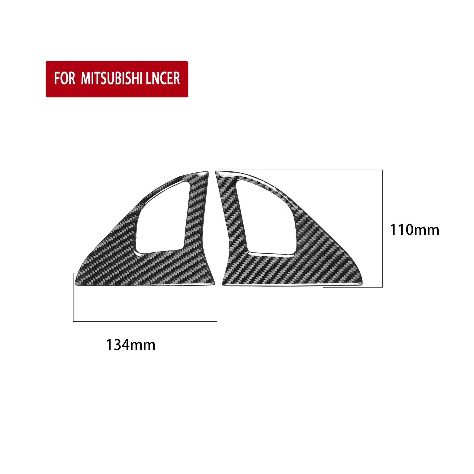 2Pcs Carbon Fiber Loudspeaker Cover Trim for Mitsubishi Lancer 2008-2015 Type A