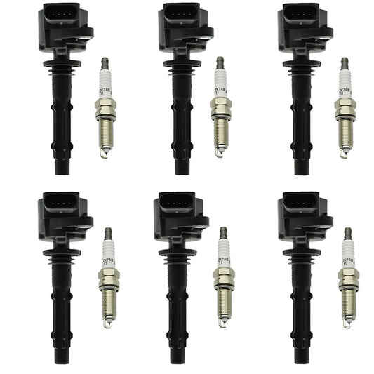 6PCS Ignition Coil  Spark Plug Car Replacement for Mercedes-Benz ML350 UF535