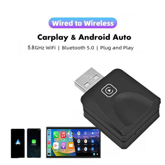 Car for Mini USB Wired To Wireless CarPlay Adapter AndriodAuto Adapter Plug and Play