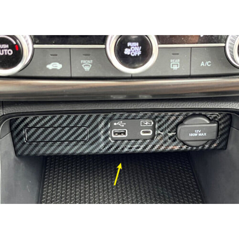 for Honda CR-V 2023-2024 Carbon Fiber style Console Cigarette Lighter Panel trim