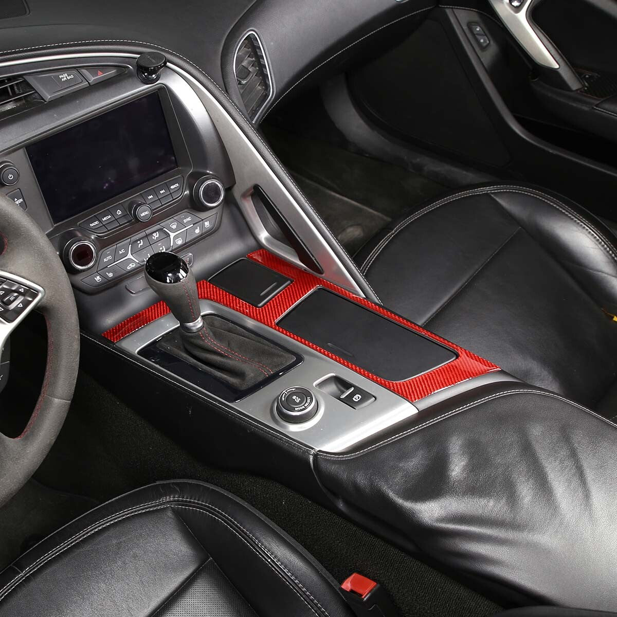 ABS carbon fiber rearview mirror side triangular boiler cover suitable for Corvette C8