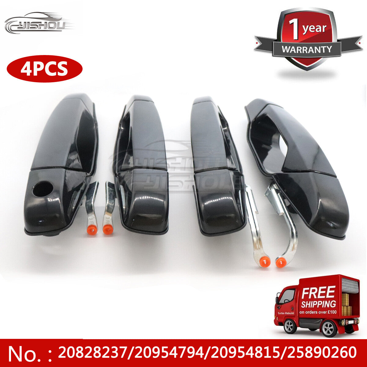 4-piece black door handle set for Chevrolet for GMC Tahoe for Yukon for Sierra 07-14