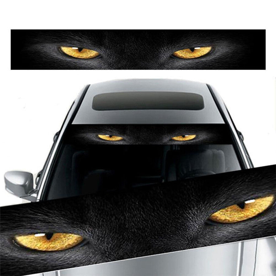 Vinyl Yellow Eye Leopard Decal Windshield Sticker Truck Car Glass Window Decor