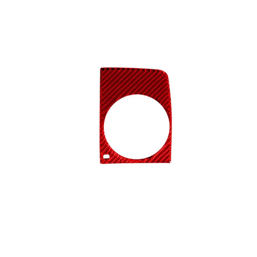 Red Carbon Fiber Center Armrest Water Cup Hold Cover Trim for Audi Q7 2007-2015