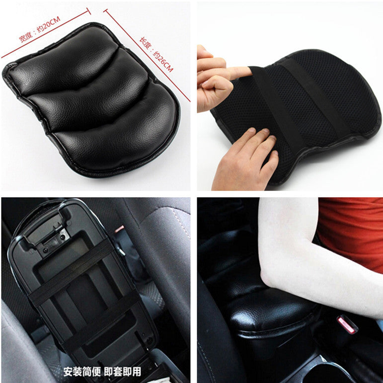 1Pcs Car Black Center Armrest Console Box Soft Pad Cover Cushion Protector Mat
