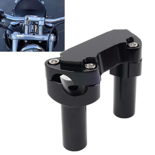 Black 3.5 Straight Handlebar Riser  Top Clamp for Harley Dyna Tour Road Glide