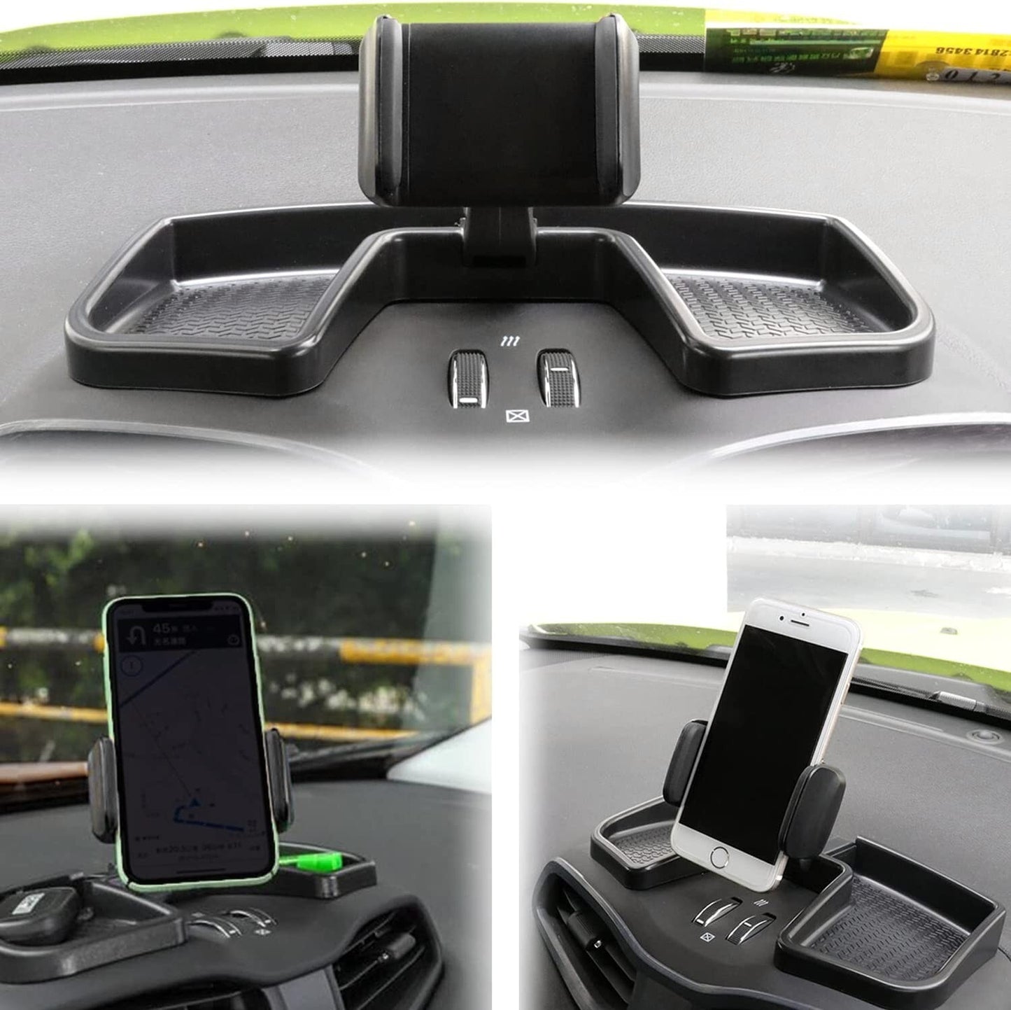 Multi-Mount Phone Bracket Holder Kit with Storage Tray for Jeep Renegade 2016+