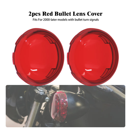 2x Turn Signal Light Red Lens Cover Fit for Harley Road Electra Glide Sportster
