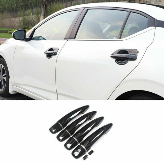 Carbon Fiber External Door Handle Cover Trim for Nissan Sentra Sylphy 2020-2022