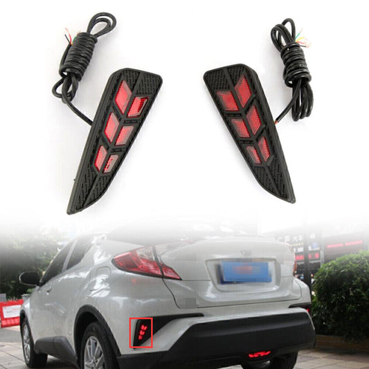 2pcs Car 12V LED Rear Bumper Brake Tail Light for Toyota C-HR 2018