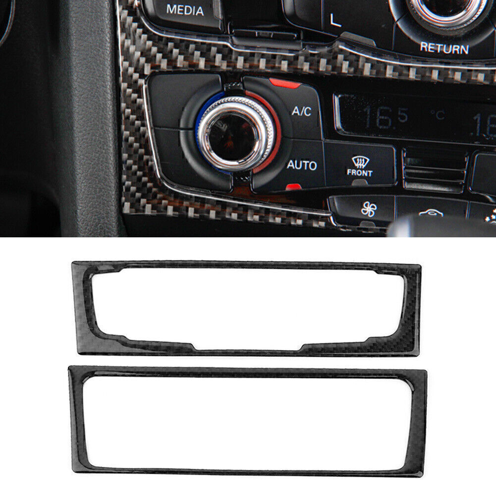 for Audi A4 B8 A5 Q5 B7 2009-2016 2015 Carbon Fiber Console CD Panel Trim Cover
