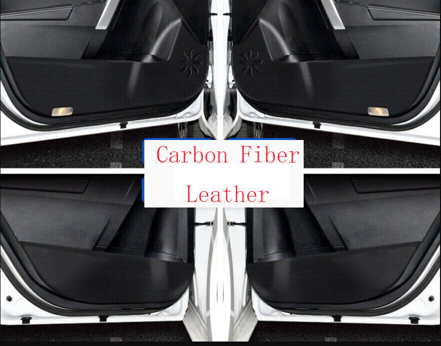 for Toyota for Corolla 2014-19 Carbon Fiber Leather Inner Door Anti-Kick Panel Trim