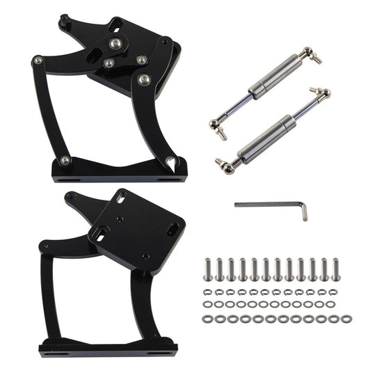 Billet Hood Hinge Kit Left and Right Side for Ford for Mustang 1964-1966 Black