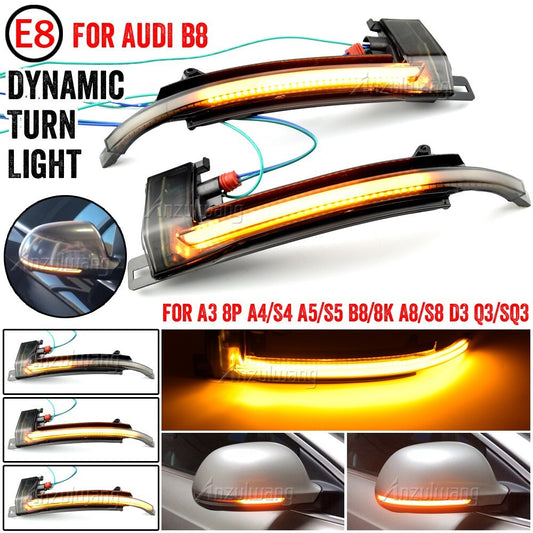 Dynamic LED Turn Signal Lamp Wing Side Mirror Light for Audi A4 B8