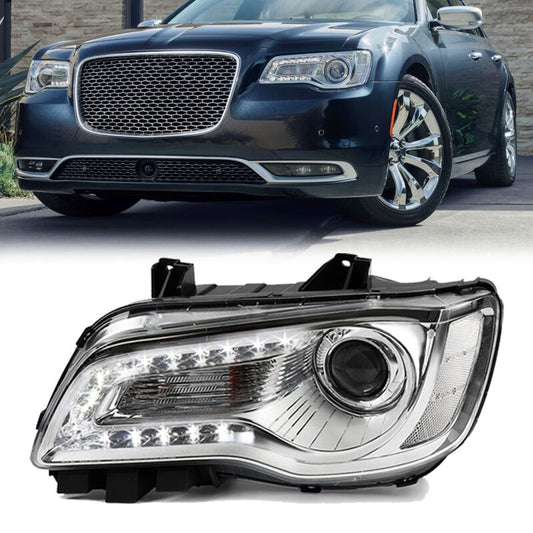 For 2015-2023 for Chrysler 300 Chrome Halogen LED DRL Projector Headlight Driver LH