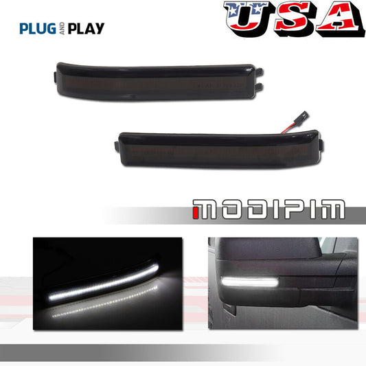 Suitable for 09-14 for Ford F150 Smoked Lens White LED Lights/Side Mirror Rotating Signal Lights