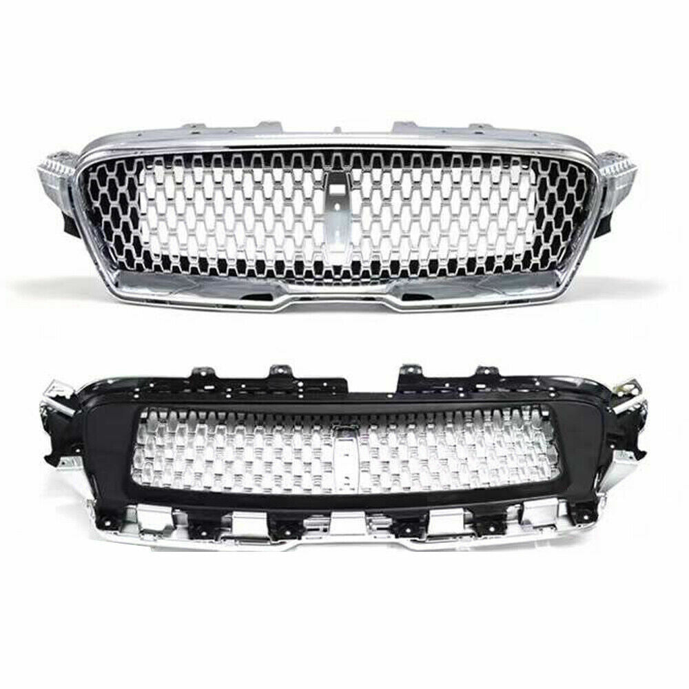Front Bumper Grille Fit for Lincoln MKZ 2017 2018 2019 Silver Chrome Vents Grill