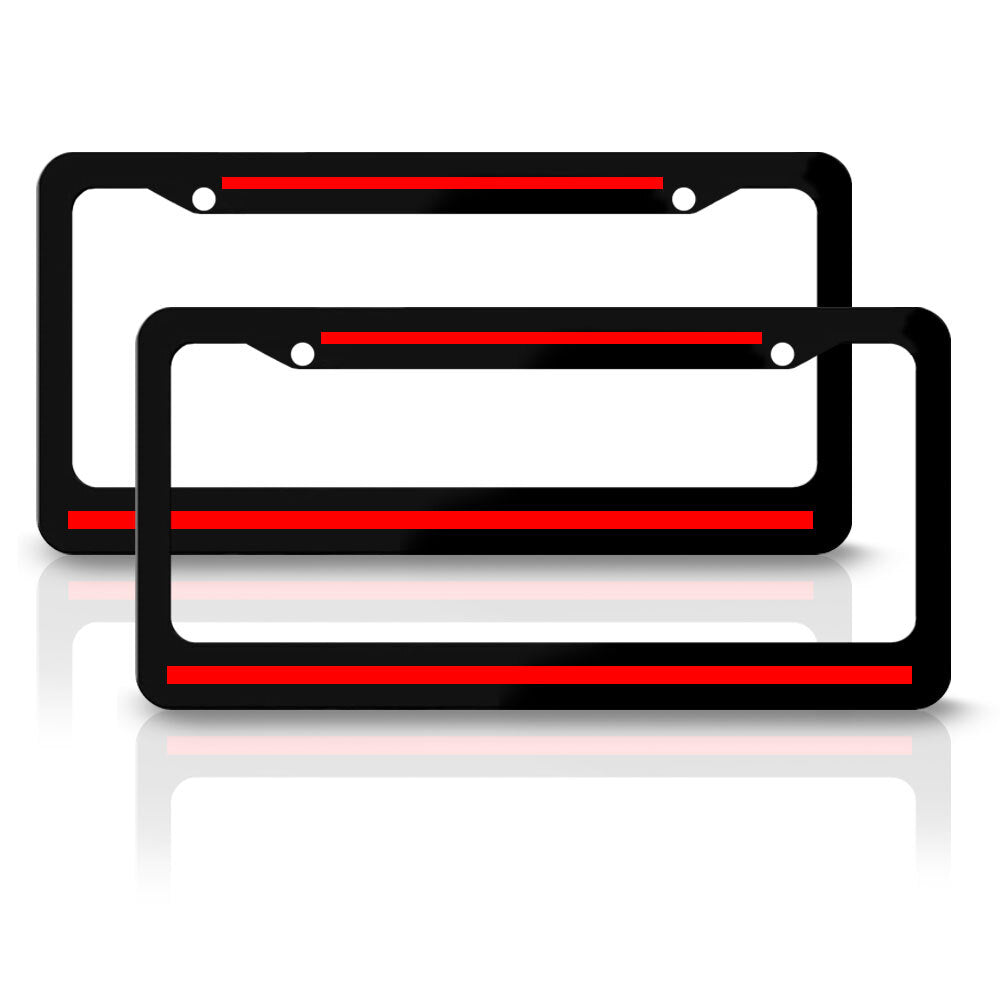 2pcs Metal Red Line for BMW Car SUV License Plate Frame Tag Cover Accessories