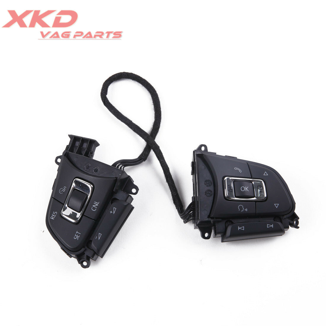 The black chrome steering wheel with multi-function buttons is suitable for the for Volkswagen for Tiguan 2017, 2018, and 2019 models.