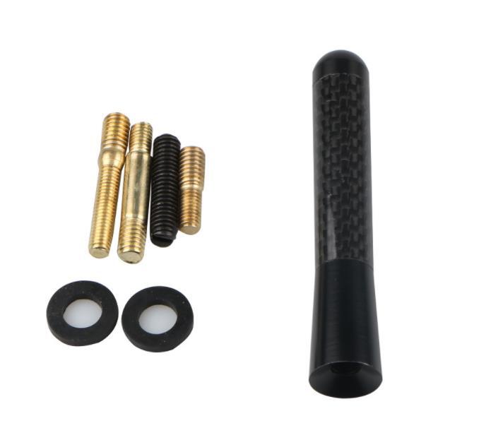 for Honda for Civic Accord Black Carbon style Fiber Aluminum Short Screw-On Antenna