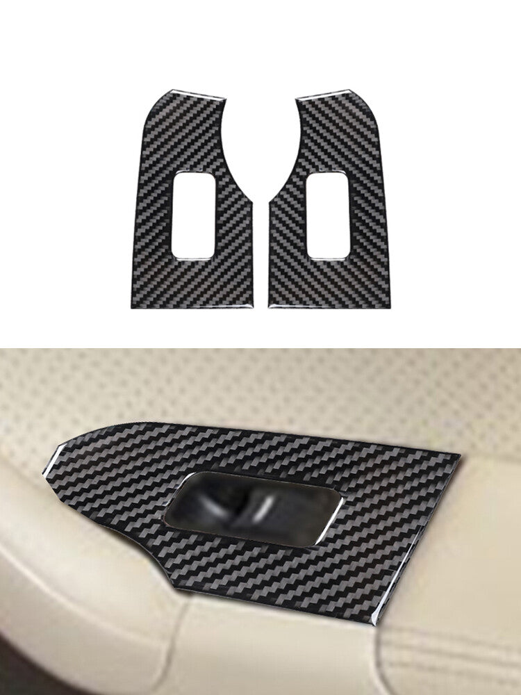 2Pcs Rear Window Lift Panel Trim Carbon Fiber Interior for Acura TSX 2003-2008