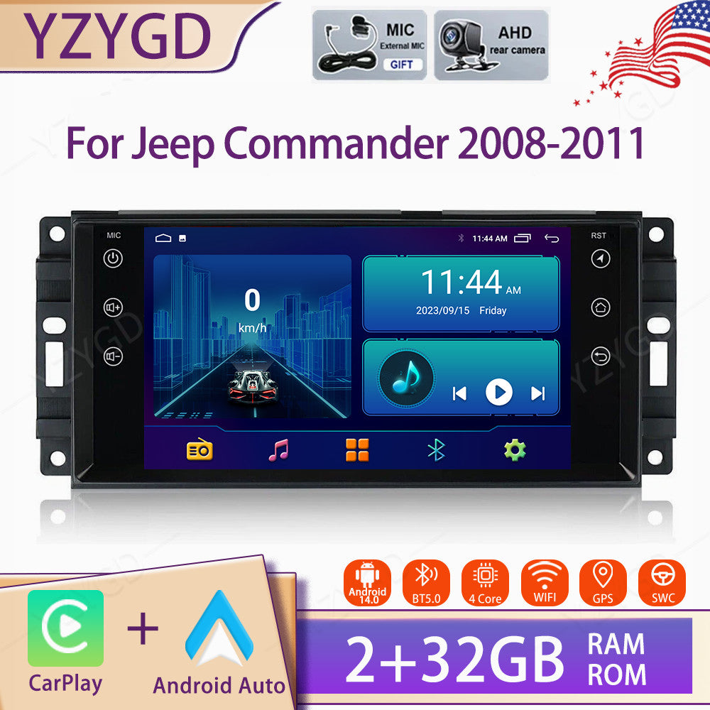 Android Auto Carplay for Jeep Commander 2008-2011 Car Stereo Radio Screen BT GPS