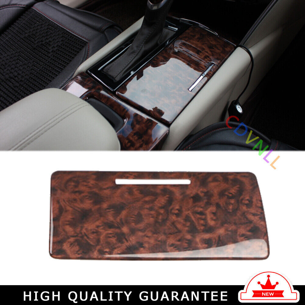 Interior Console Storage Box Cover Trim Fit for Cadillac XTS 2013-17 Brown Wood