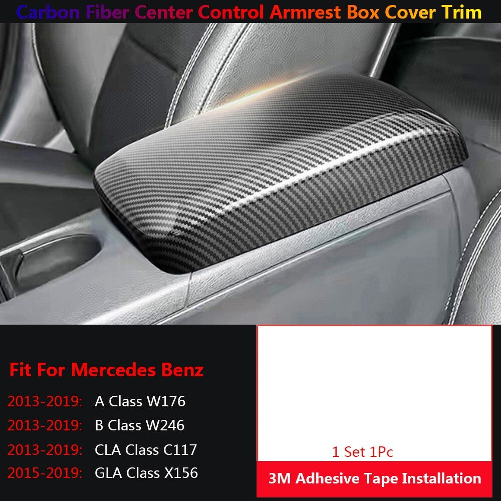 Carbon for Mercedes-Benz W176 W246 CLA C117 GLA X156 Car Armrest Box Panel Cover