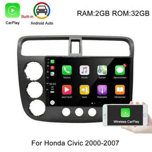 Car Android Radio GPS Stereo Player Car Play 2+32GB for Honda for Civic 2000-07