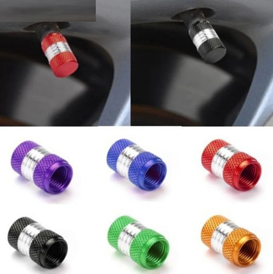 4-piece car tire valve cover rod air dust cover dustproof white crown for Cadillac