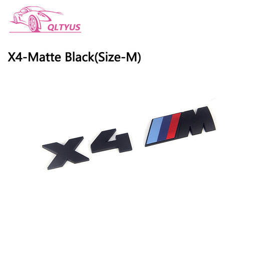 for BMW M Series X4M Trunk Emblem Size Middle Lettering Decal Badge Set Black