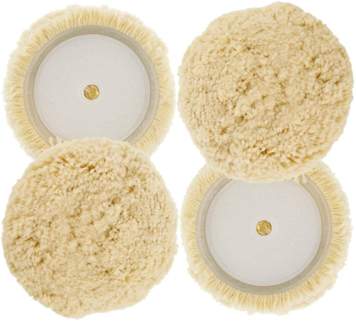 3-inch 100% wool hook-and-loop grip with cushioning pad for compound cutting and polishing