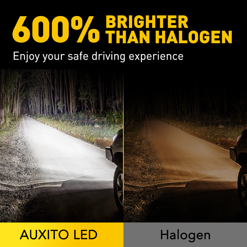 Auxito 9005 HB3 LED Hair Glow Sheet for Seniors, 6500K, 200W Light Source