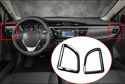 for Toyota for Corolla 2014-2016 Carbon Fiber Inner Console L&R Air Outlet Vent Trim