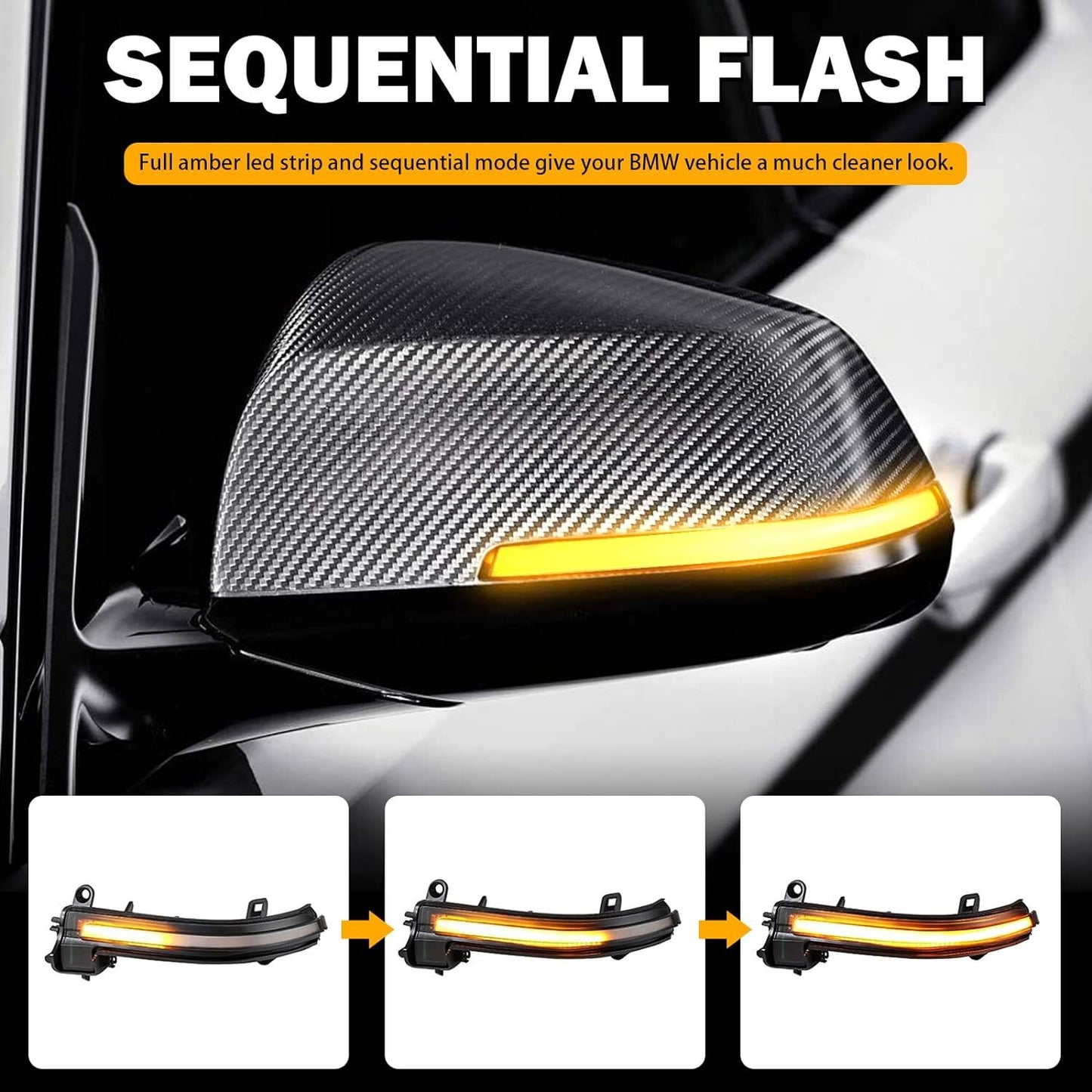 Smoked Turn Signal Lamp LED Side Mirror Light for BMW 4 3 2 1 Series F20 F30 F35