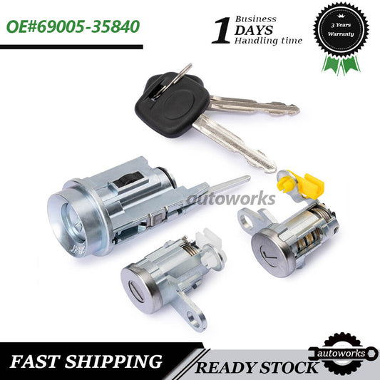Door Lock Key Ignition Lock Cylinder Set for Toyota Tacoma Tundra 95-04 W/2 Keys