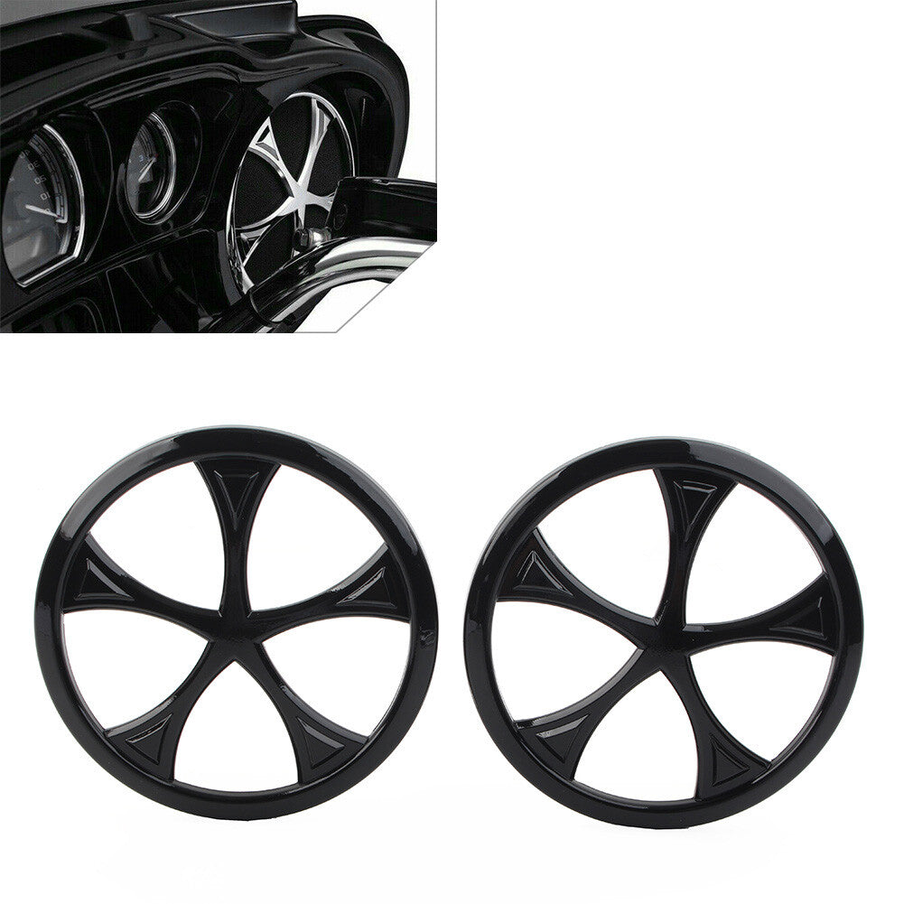 for Harley Trike Tri Glide Ultra Classic Front Speaker Grill Trim Cover Black