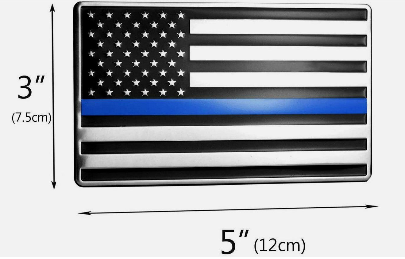 Car side fender rear boot badge decals, silver, black, and blue American flag, suitable for Audi .